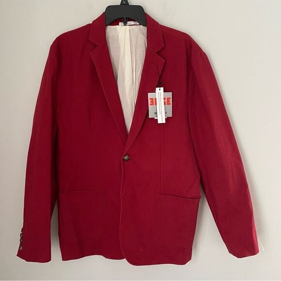 Edge by WD NY Men’s Cotton Chili Pepper Color 2 Button Sports Blazer Jacket L - Picture 1 of 4